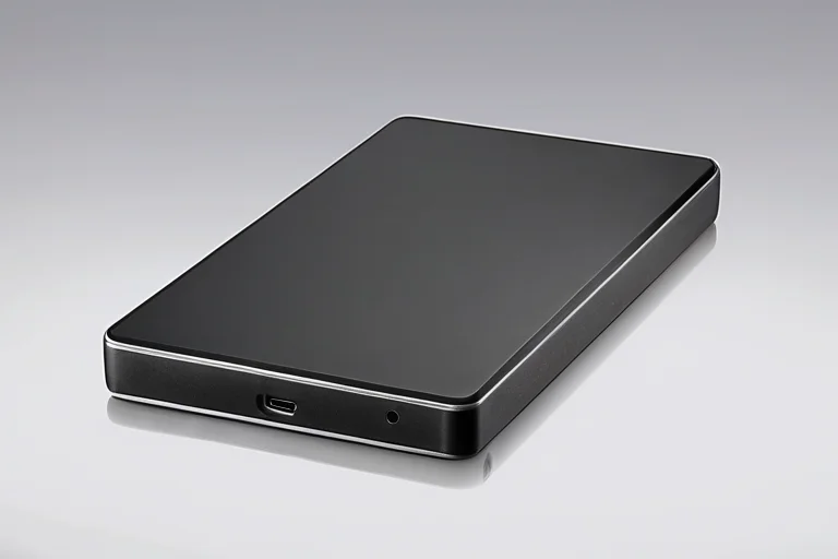 Портативный внешний SSD на светлом фоне